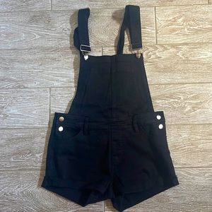 Pink lily short overalls